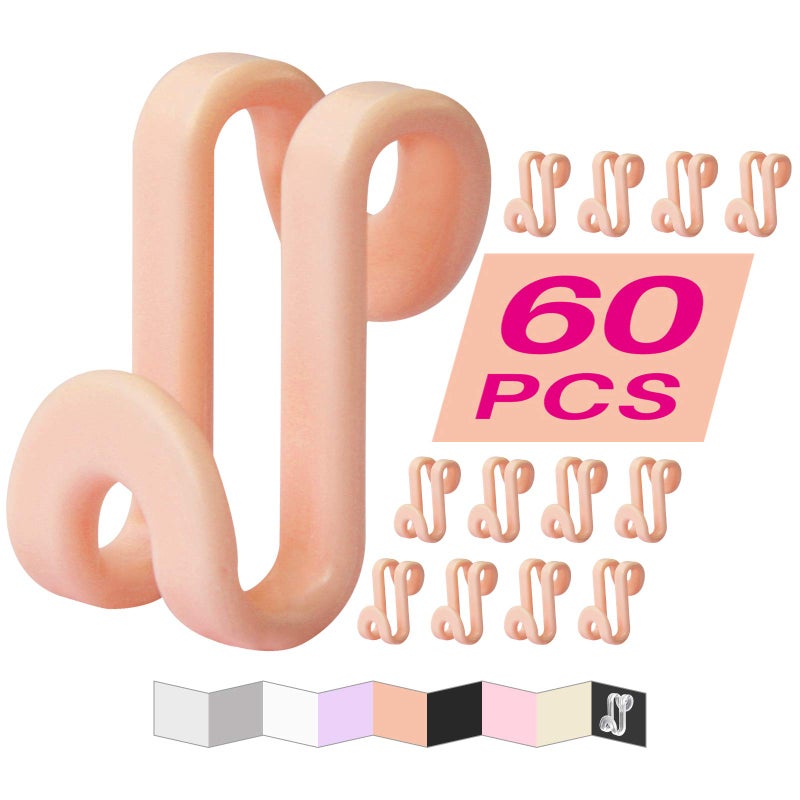 Frezon Clothes Hanger Connector Hooks, Mini Cascading Hanger Hooks for Velvet Huggable Hangers, Heavy Duty Space Saving for Closet 60 Pcs Black - Image 1